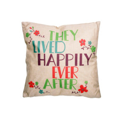 Coussin pour déco de salon - They lived Happily Ever After (43 x 43 cm)
