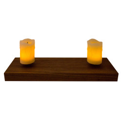 Base bois + 2 bougies LED en lévitation