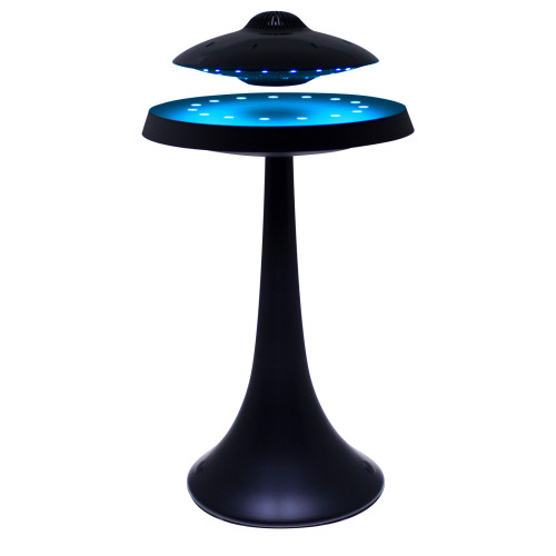 Enceinte en lévitation UFOSOUND noire sur pied noir