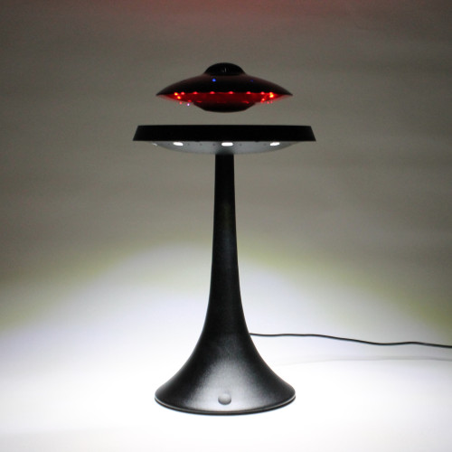 Enceinte en lévitation UFOSOUND noire sur pied noir