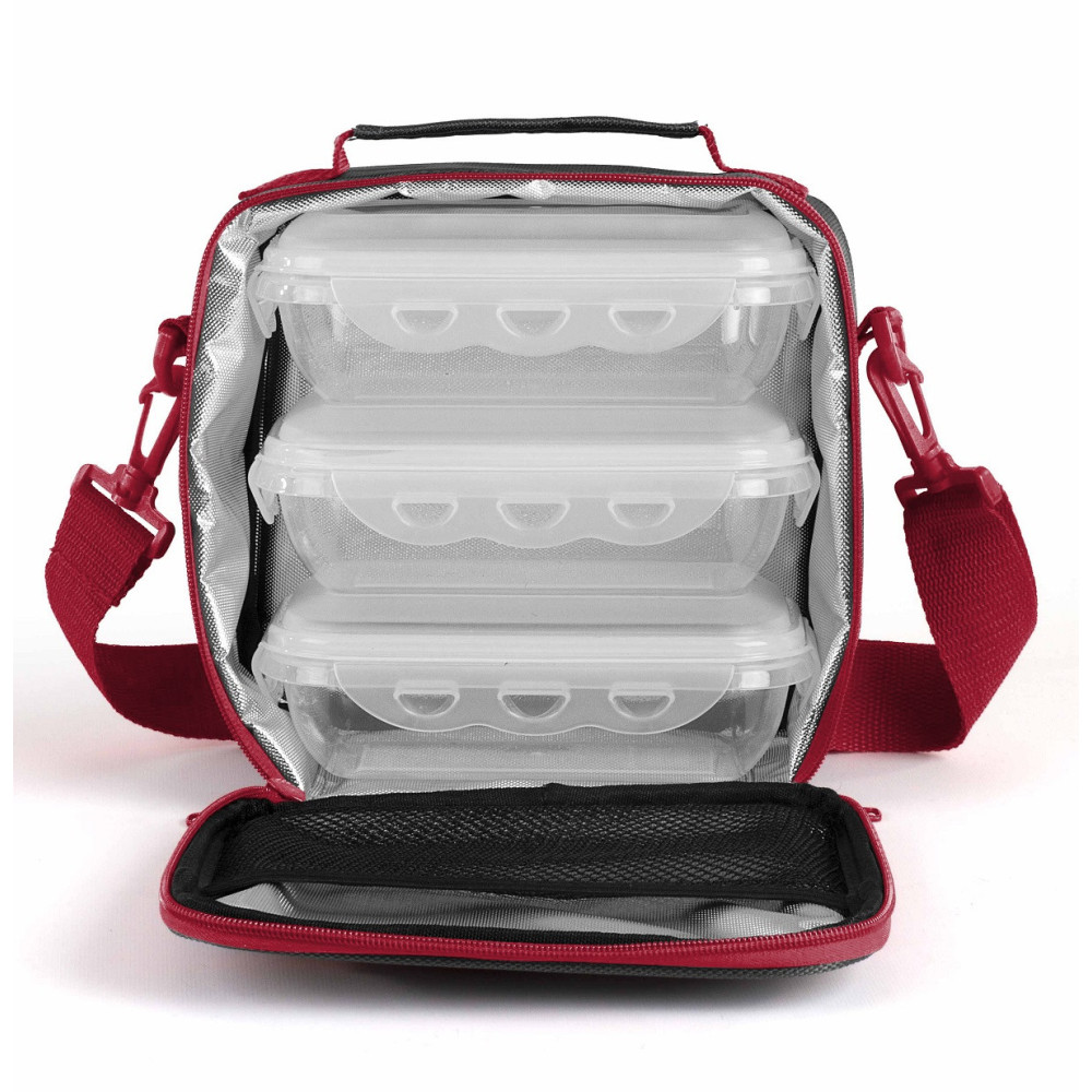 Set sacoche lunch box rouge