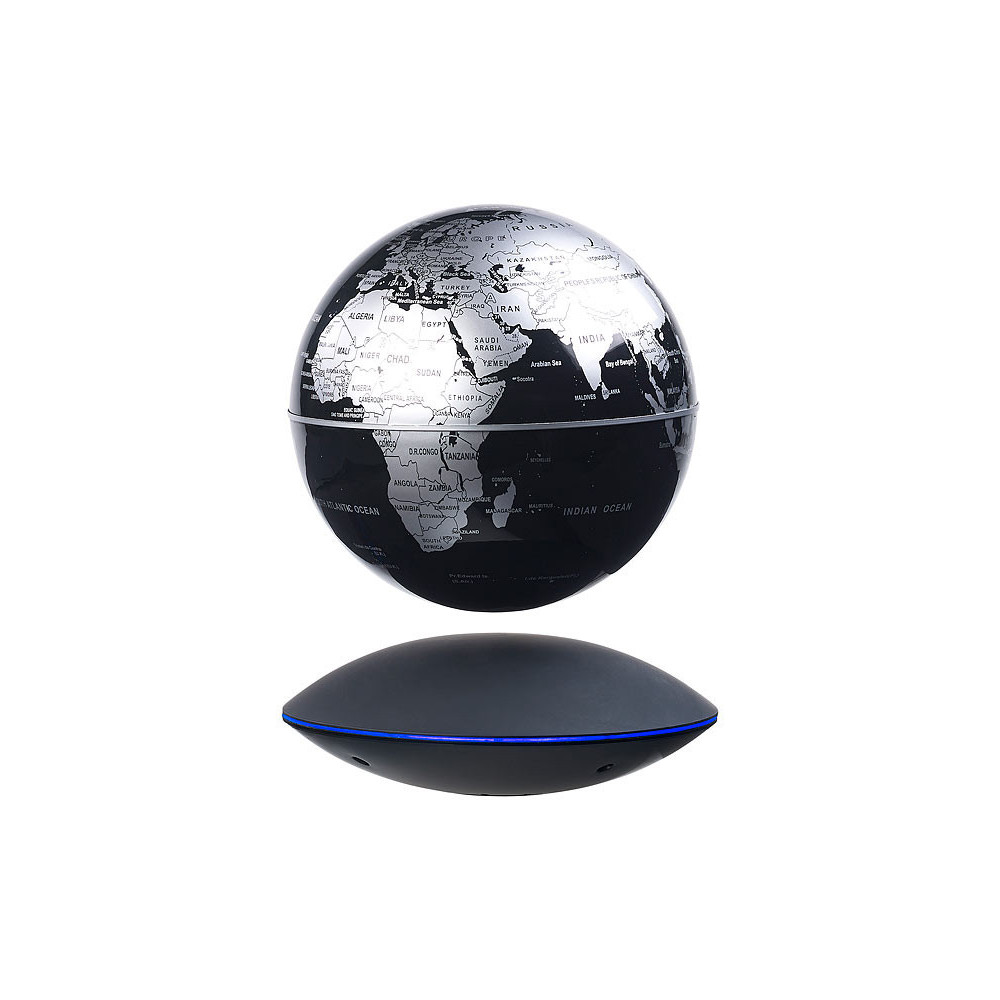 Globe en lévitation sur base électromagnétique noire