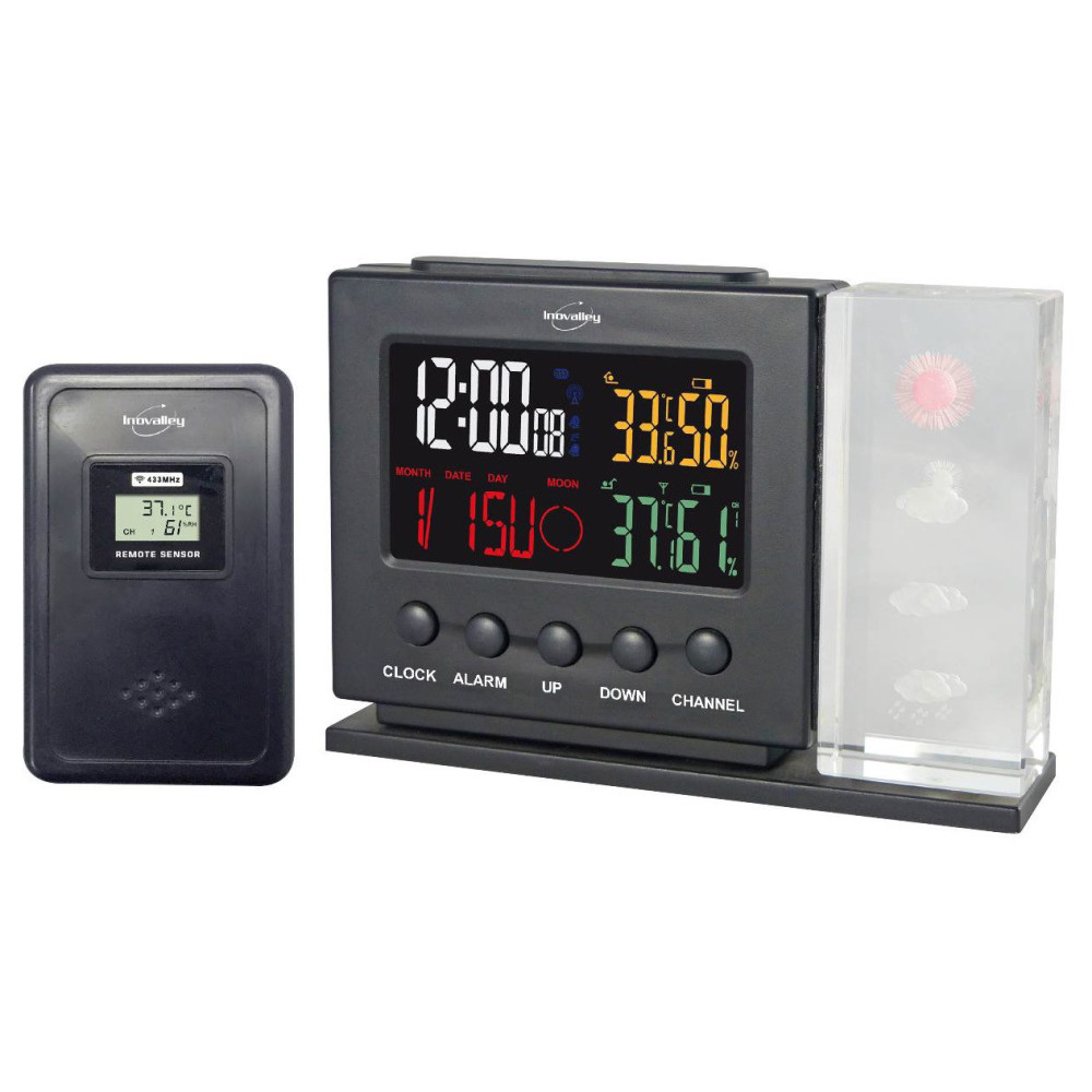 Horloge numérique à écran tactile avec  alarme/calendrier/température/humidité - Blanc
