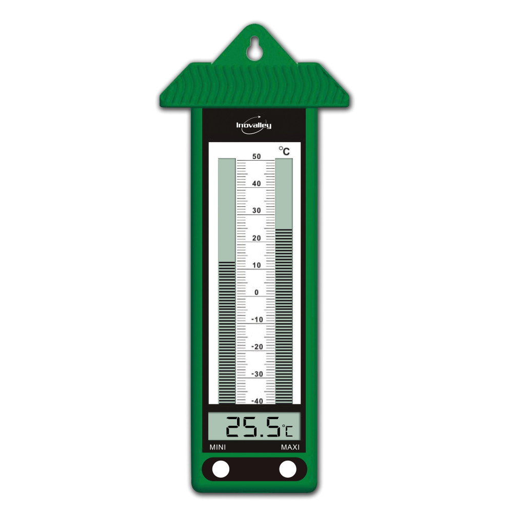 Thermomètre électronique MINI-MAXI vert INOVALLEY