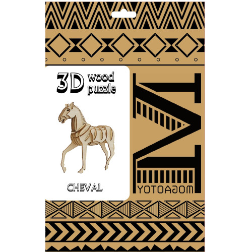 Puzzle 3D Cheval en bois 82...