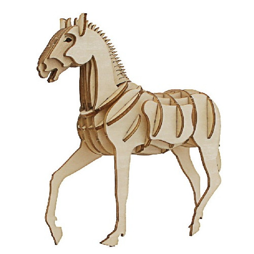 Puzzle 3D Cheval en bois 82...