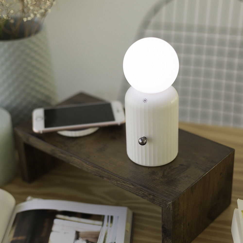Lampe de Chevet Tactile 3 Intensité avec Chargeur Sans Fil 10W, 2