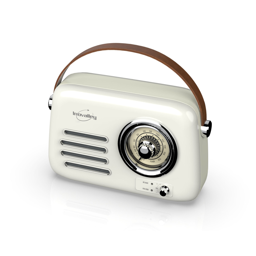 Chaîne HiFi Rétro Inovalley - Bluetooth - Finition Bois - Design Multifonction