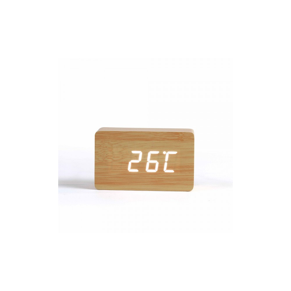 Réveil Digital LIVOO RV150BC Aspect Bois Avec Projecteur Et Thermomètre