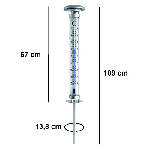 thermomètre de jardin solaire led