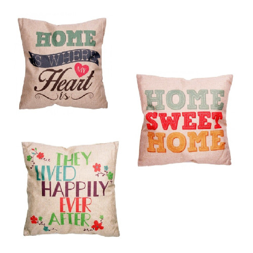 Coussin déco de la maison HOME IS WHERE MY HEART IS